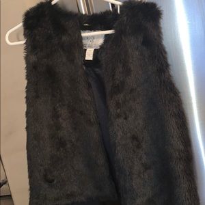 Faux fur vest never worn black